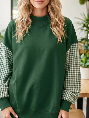 100% polyester Care instructions: Machine wash cold sweatshirt in Dark Green with relaxed silhouette