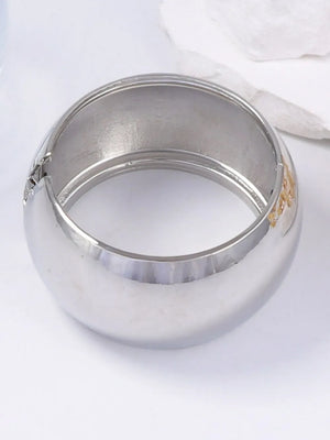 18k Gold-plated Zinc Alloy Wide Band Cuff Bracelet in gold with wide band