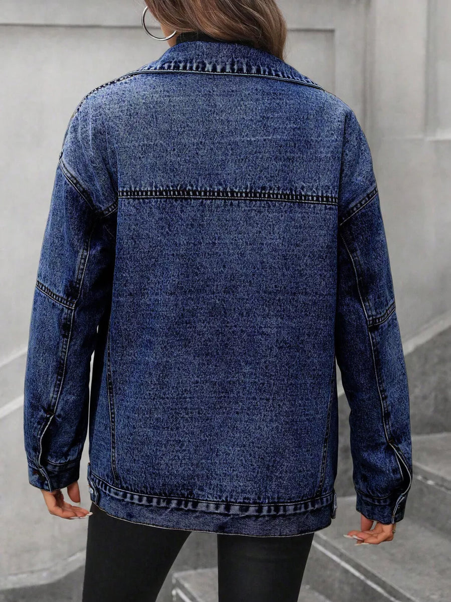 classic denim jacket in white with collared
