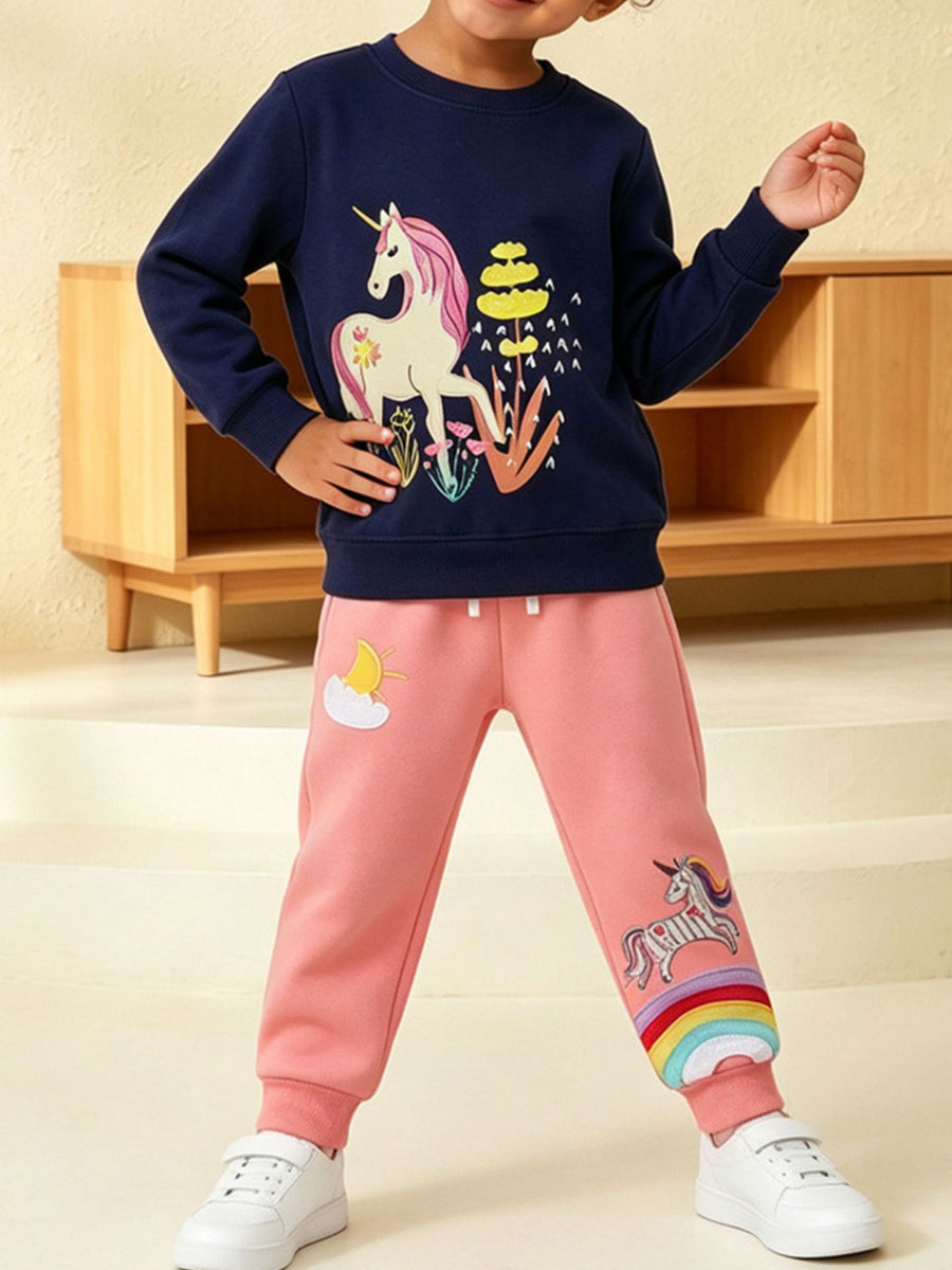 100% cotton Care instructions: Machine wash cold sweatshirt and joggers set in Multicolor with regular, tapered silhouette