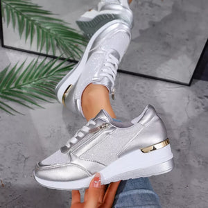 silver sneakers