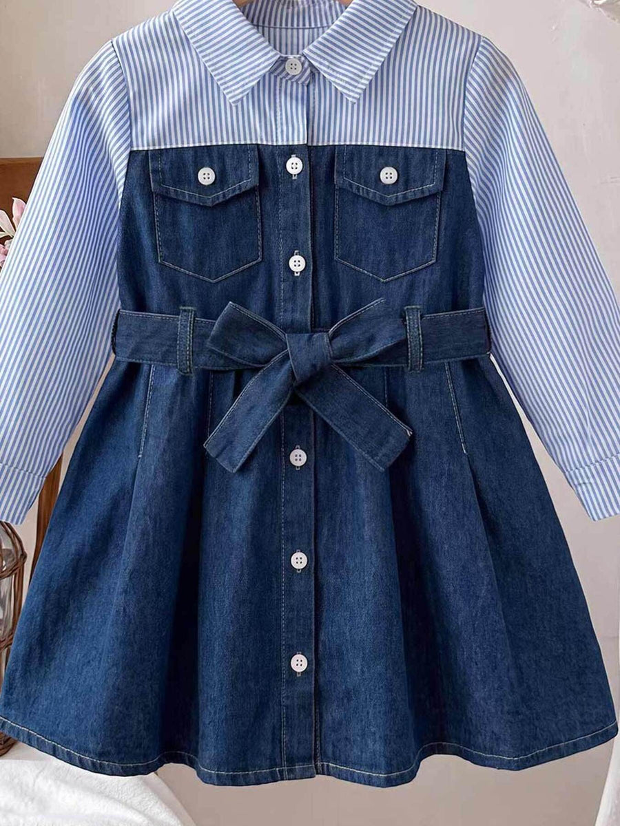 95%cotton,5%spandex Care instructions: Machine wash cold shirt dress in white with A-line silhouette