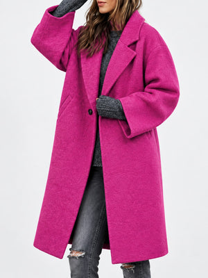 Polyester 100% Care instructions: Hand wash or professionally dry clean overcoat in Bright Blue with oversized silhouette