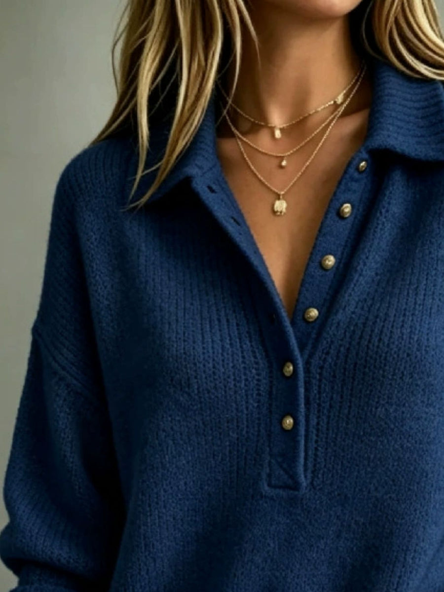 pullover sweater in Black with ribbed and hip-length