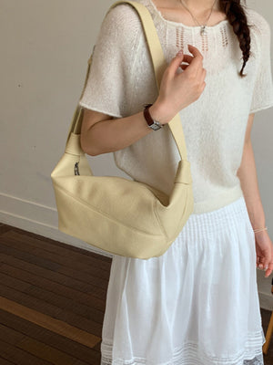 Adjustable Strap Crescent Crossbody Bag in black with adjustable straps