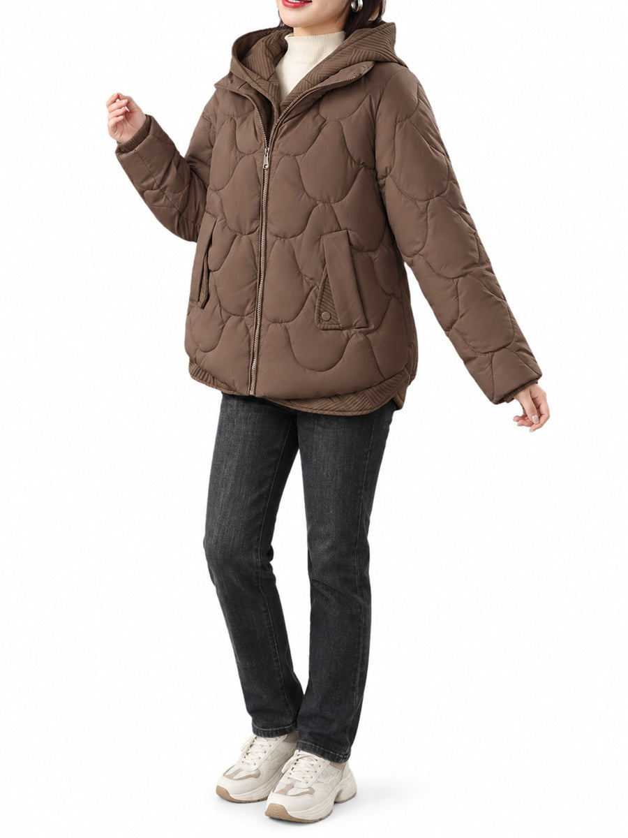 Polyester and nylon Filling: Polyester Care instructions: Hand wash cold quilted jacket in Black with relaxed silhouette