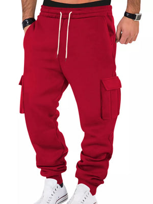 joggers in White with drawstring and full-length