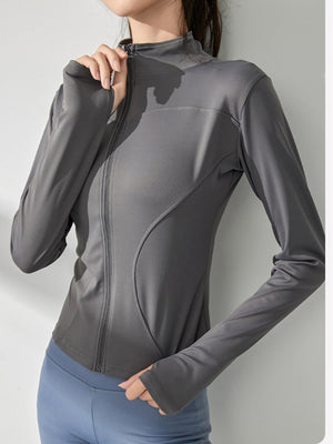 Slim-Fit Quick-Dry Active Jacket in Dusty Lake Blue