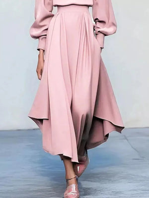 blush pink midi dress with midi and back-zip
