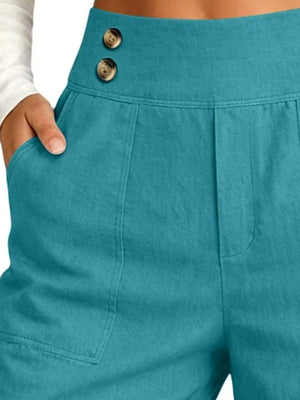 Coffee pants with cropped and zip-front