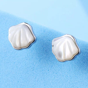 iridescent white earrings