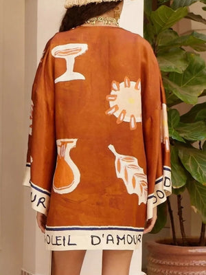Ochre wrap dress with mini and wrap