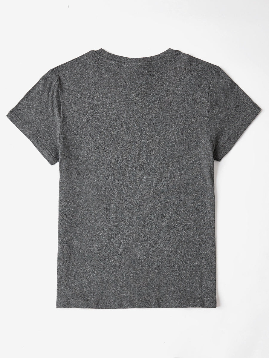 Mama Bolt graphic t-shirt in dark gray with short sleeves and crew neck.