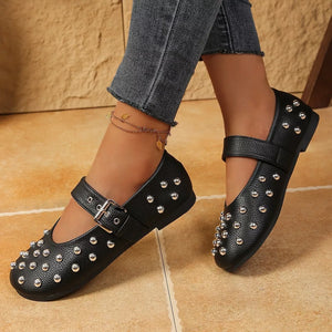 Burgundy Mary Jane flats