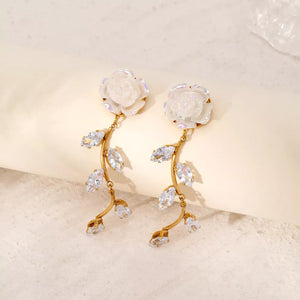 18K Gold-Plated,Resin,Stainless Steel,Rhinestone Care instructions: Avoid wearin earrings in clear with drop silhouette