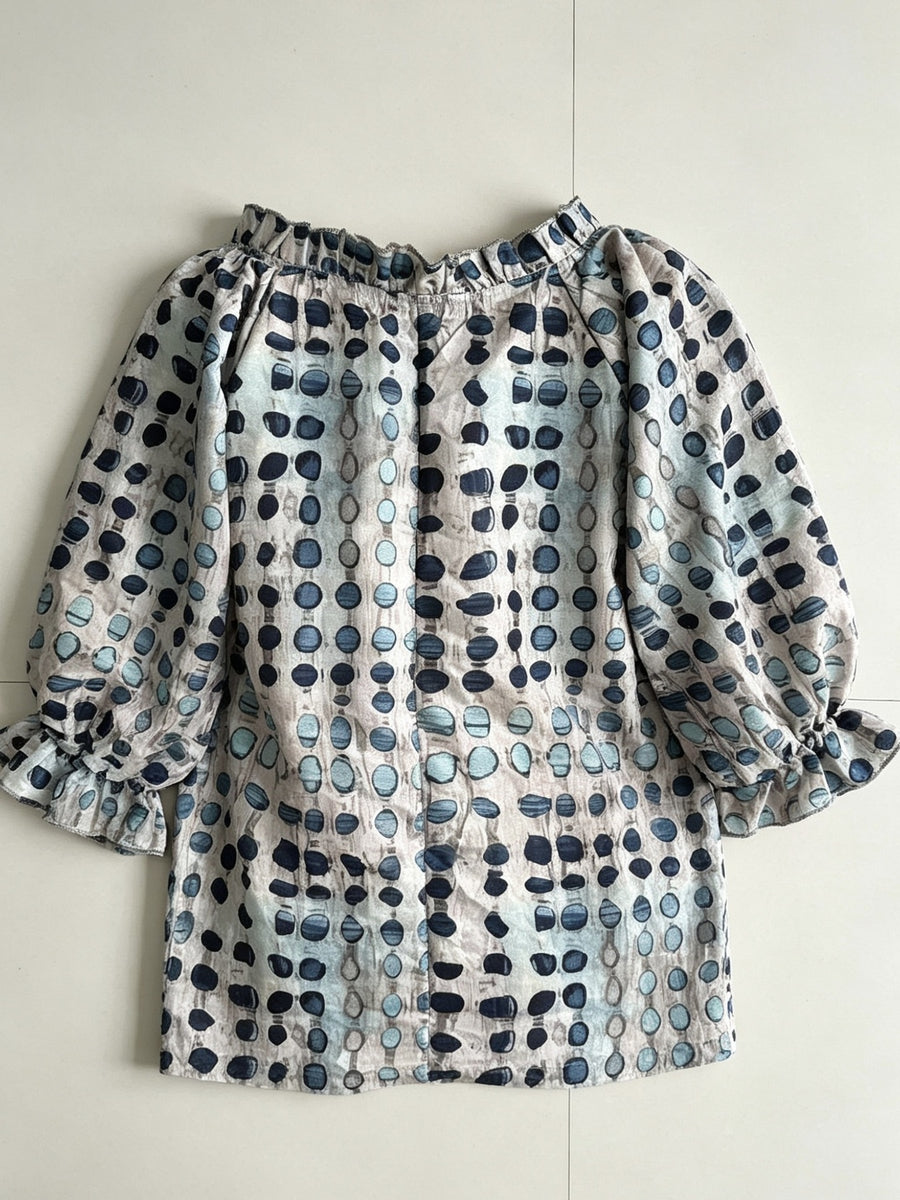 bohemian blouse in Dust Storm with v-neck