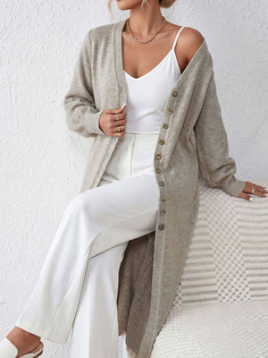 100% polyester Care instructions: Machine wash cold cardigan in Dark Brown with relaxed silhouette