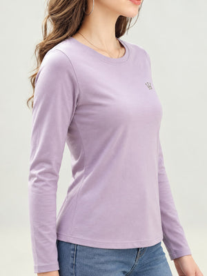 Pink regular t-shirt with crew neck