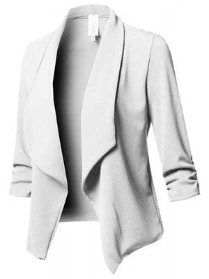 blazer in light gray featuring ruched and regular fit