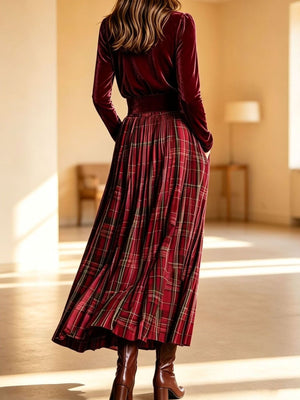 Caramel two-piece set with maxi and pullover