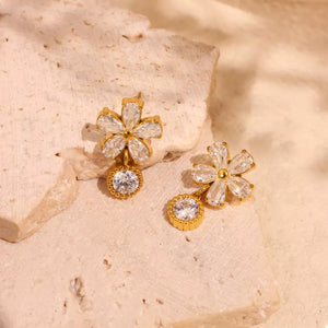gold earrings with short and post-back