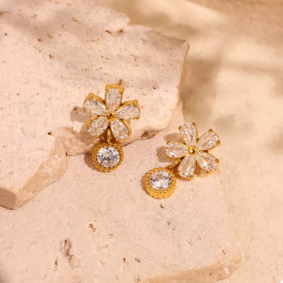 gold earrings with short and post-back