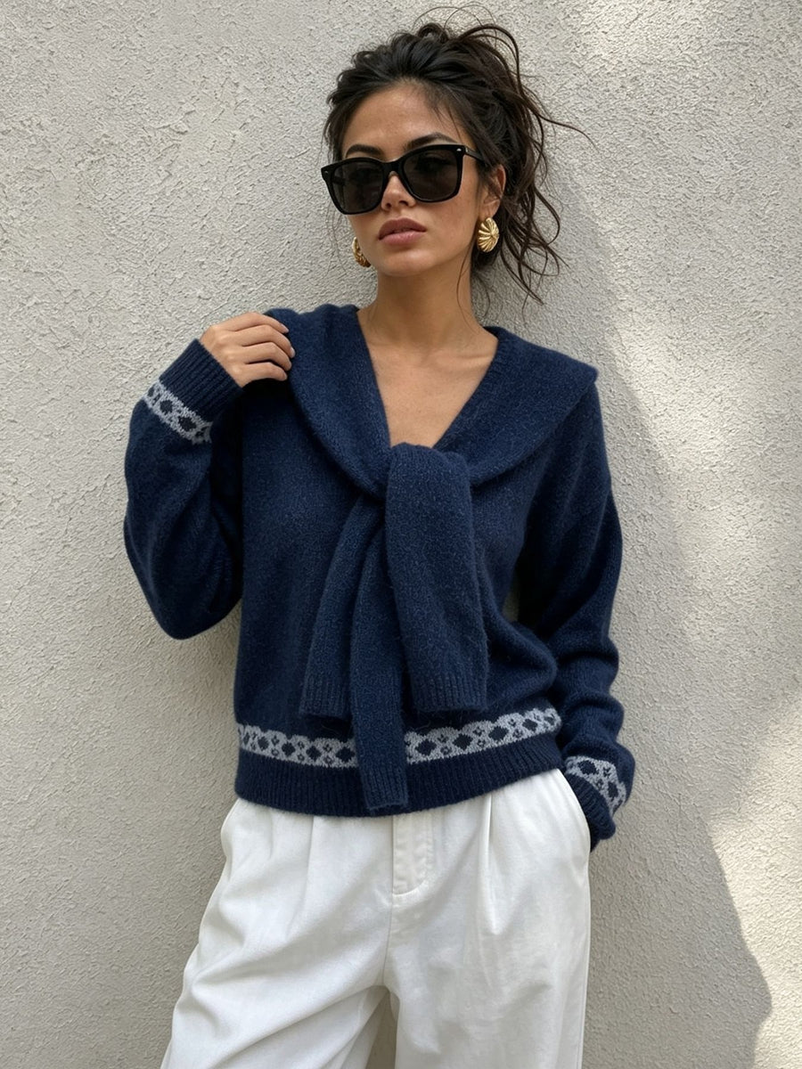 Apricot Color relaxed pullover sweater with cowl neck