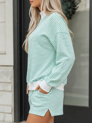 Light Green oversized lounge set with mock neck