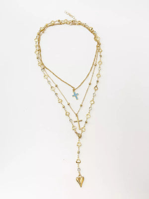 gold with necklace with layered