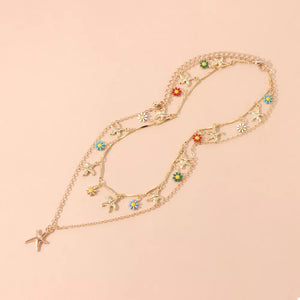 Gold necklace with choker and clasp