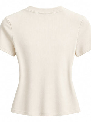 Slim-Fit Crew Neck Basic T-Shirt in Black with stretch