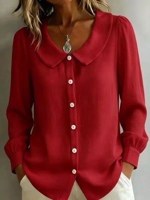 classic button-down shirt in Light Blue with peter pan collar
