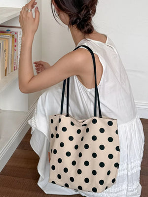 Cream with Polka Dot Shoulder Bag in Cream