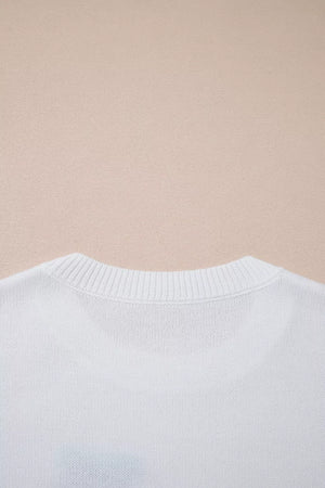 rust pullover sweater with ribbed cuffs and long sleeve