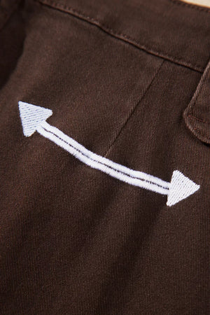 jeans in dark brown with pocketed and full-length