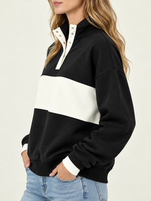 vintage-inspired sweatshirt in terracotta with mock neck
