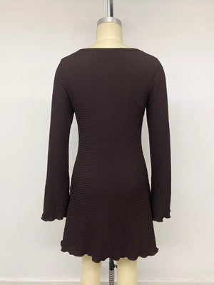 dark brown bodycon dress