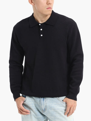 pullover sweater in dark brown with geometric and plus-size