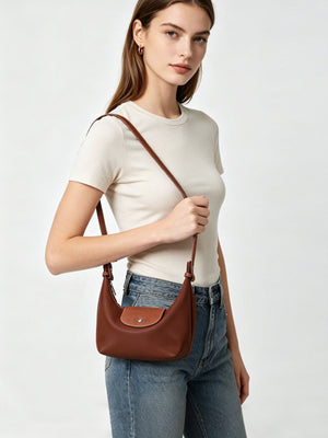 Dark Brown shoulder bag with small and snap
