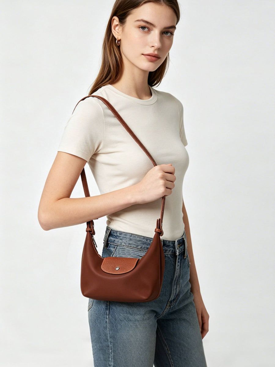 Dark Brown shoulder bag with small and snap