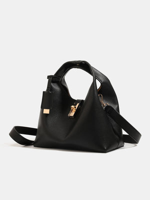Turn-Lock Crossbody Bag in Black