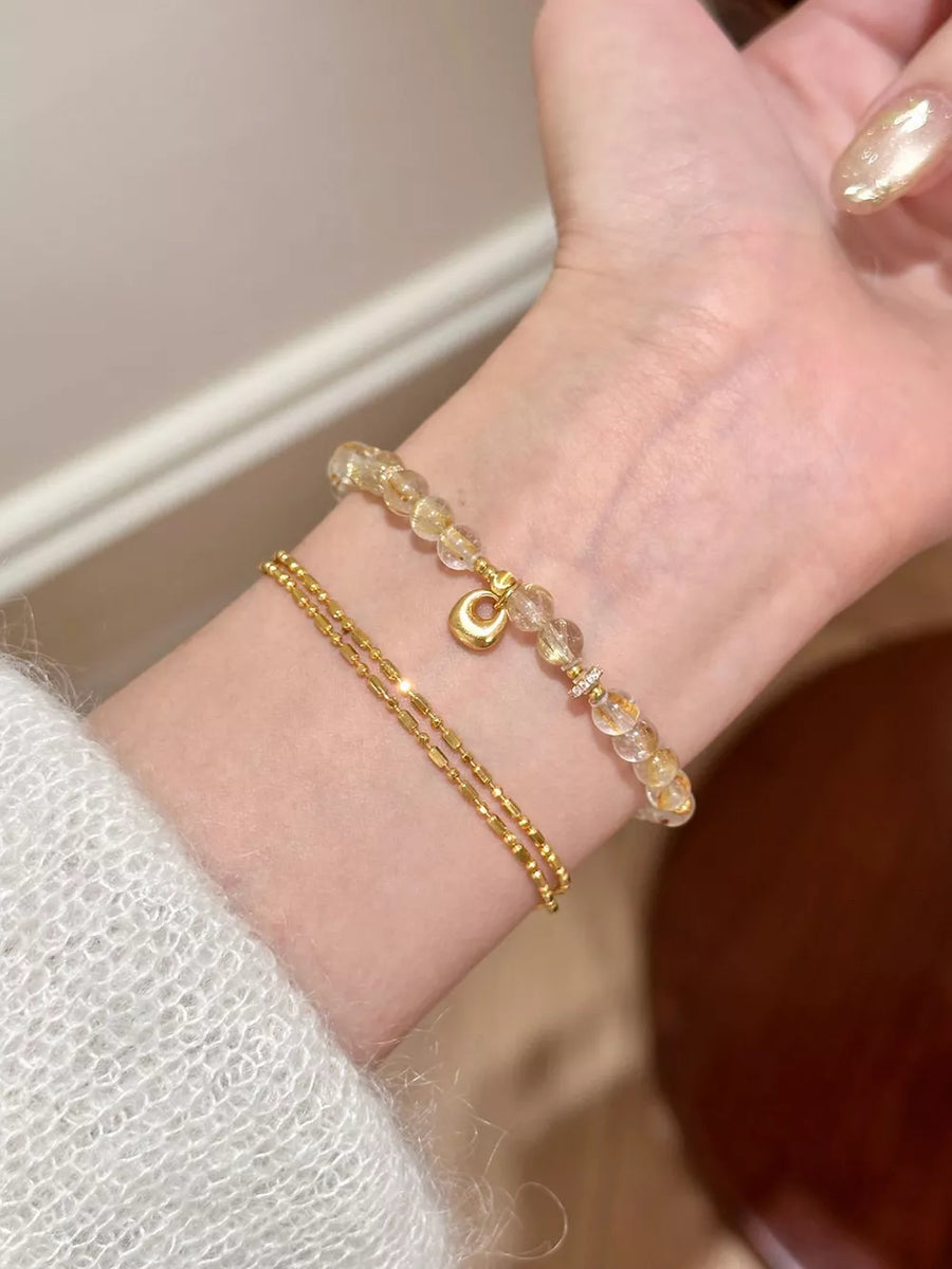 bracelet in clear with beaded and wrist-length