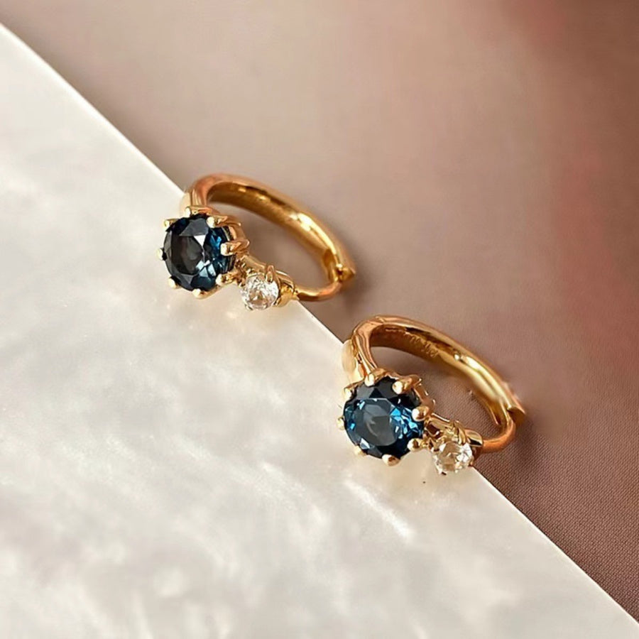 hoop earrings in clear with gemstone accents and mini