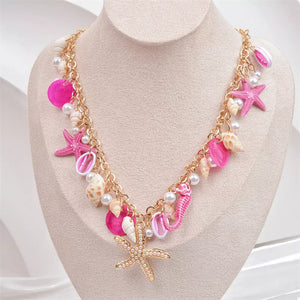 Blue necklace with choker and clasp