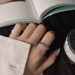 ring in clear with butterfly and open design