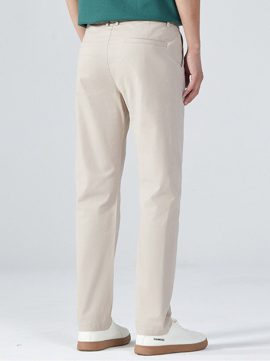 Men's Slim-Fit Pants in Khaki with pocketed