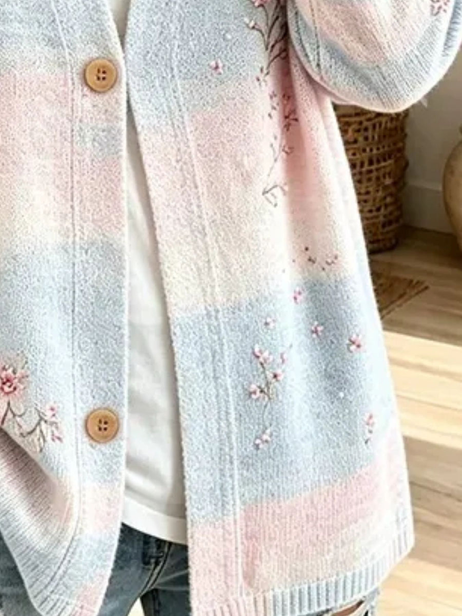 cardigan featuring floral in ivory with 100% polyester Care instructions: Machine wash cold texture