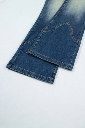 flare jeans in dark wash blue