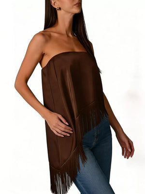 100% polyester Care instructions: Machine wash cold tube top in Black with relaxed silhouette
