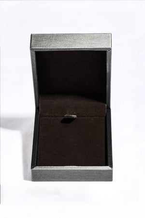 Silver jewelry box with dark interior lining